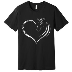 Cute Horse Lover Outfit Gift for  Horse and Heart Premium T-Shirt