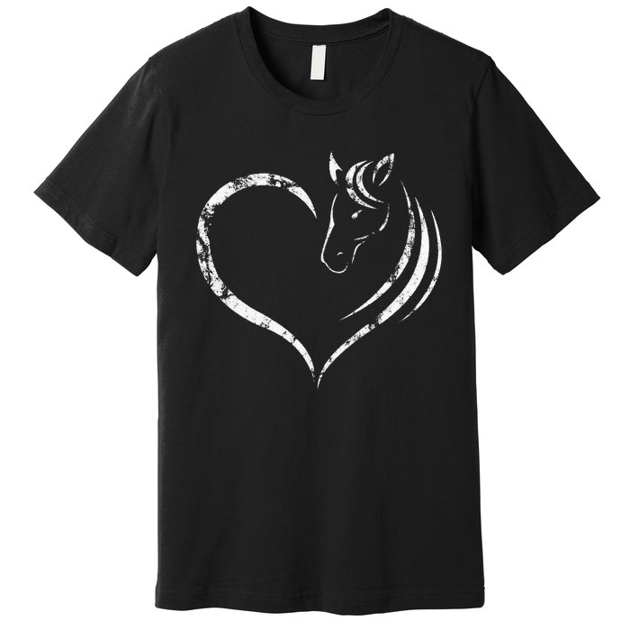 Cute Horse Lover Outfit Gift for  Horse and Heart Premium T-Shirt