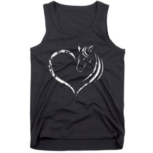 Cute Horse Lover Outfit Gift for  Horse and Heart Tank Top