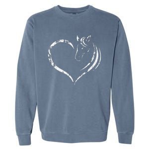 Cute Horse Lover Outfit Gift for  Horse and Heart Garment-Dyed Sweatshirt