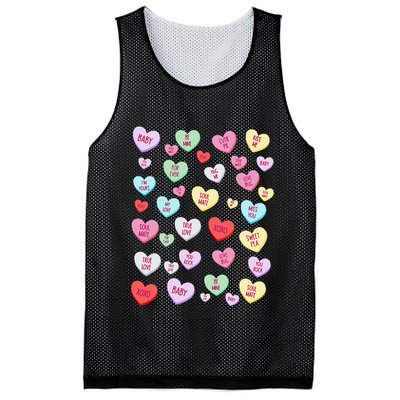 Candy Heart Love Valentine's Day Cute Valentine's Day Mesh Reversible Basketball Jersey Tank