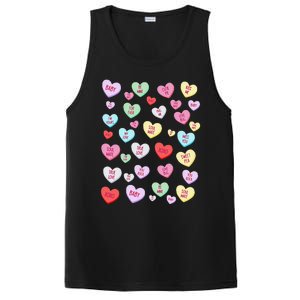 Candy Heart Love Valentine's Day Cute Valentine's Day PosiCharge Competitor Tank