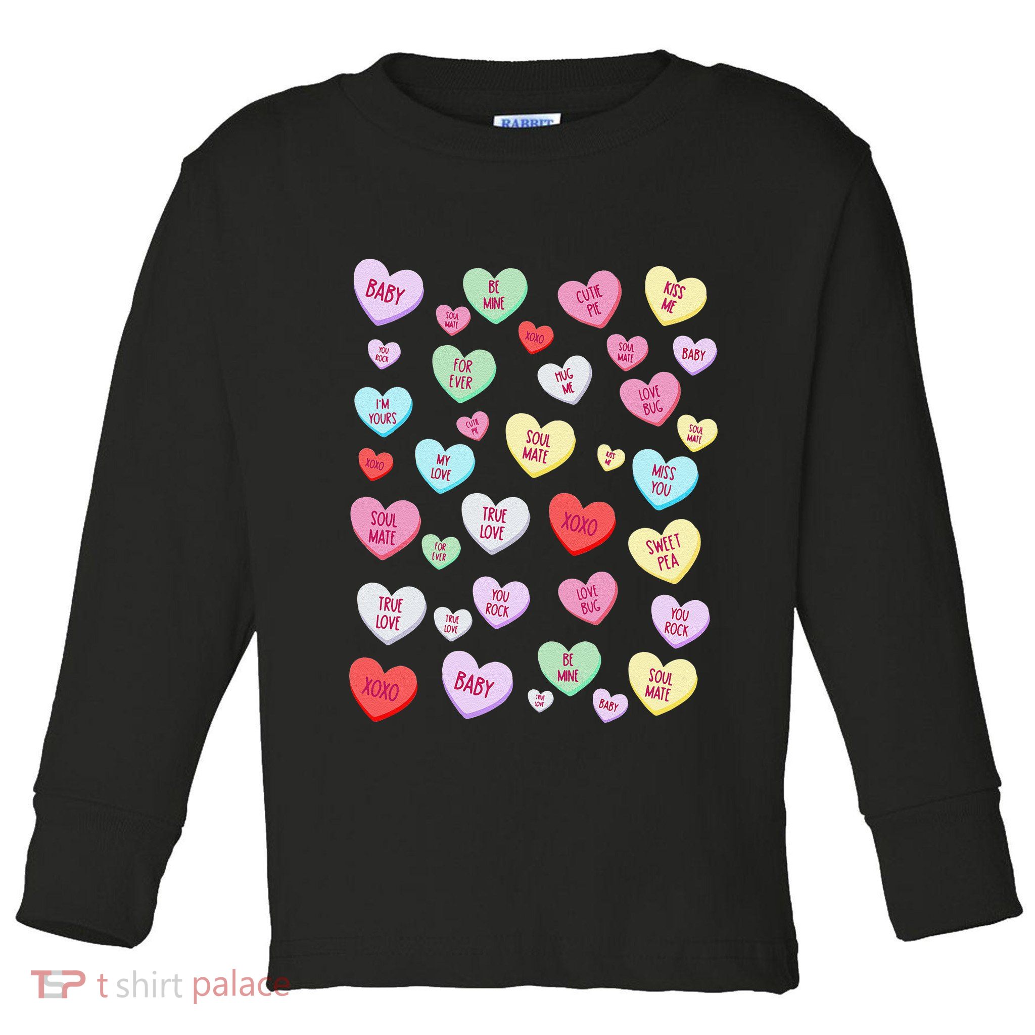 Candy Heart Love Valentine's Day Cute Valentine's Day Toddler Long Sleeve Shirt