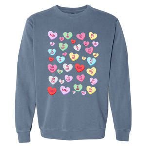 Candy Heart Love Valentine's Day Cute Valentine's Day Garment-Dyed Sweatshirt