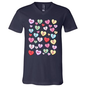 Candy Heart Love Valentine's Day Cute Valentine's Day V-Neck T-Shirt