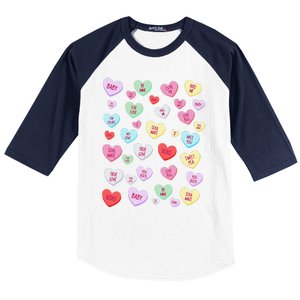 Candy Heart Love Valentine's Day Cute Valentine's Day Baseball Sleeve Shirt