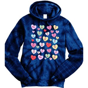 Candy Heart Love Valentine's Day Cute Valentine's Day Tie Dye Hoodie