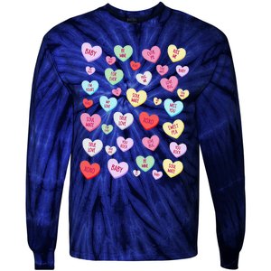 Candy Heart Love Valentine's Day Cute Valentine's Day Tie-Dye Long Sleeve Shirt