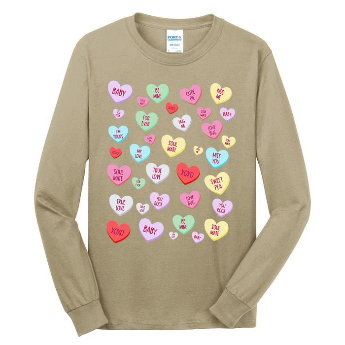 Candy Heart Love Valentine's Day Cute Valentine's Day Tall Long Sleeve T-Shirt