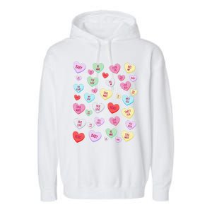 Candy Heart Love Valentine's Day Cute Valentine's Day Garment-Dyed Fleece Hoodie