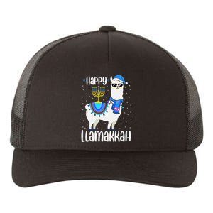 Christmas Happy Llamakah Squad Cute Alpaca Hanukkah  Yupoong Adult 5-Panel Trucker Hat