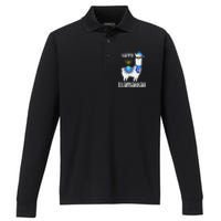 Christmas Happy Llamakah Squad Cute Alpaca Hanukkah  Performance Long Sleeve Polo