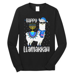 Christmas Happy Llamakah Squad Cute Alpaca Hanukkah  Long Sleeve Shirt