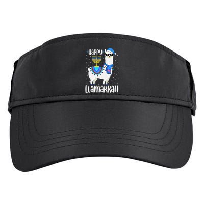 Christmas Happy Llamakah Squad Cute Alpaca Hanukkah  Adult Drive Performance Visor