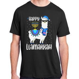 Christmas Happy Llamakah Squad Cute Alpaca Hanukkah  Adult ChromaSoft Performance T-Shirt