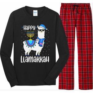 Christmas Happy Llamakah Squad Cute Alpaca Hanukkah  Long Sleeve Pajama Set