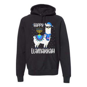 Christmas Happy Llamakah Squad Cute Alpaca Hanukkah  Premium Hoodie