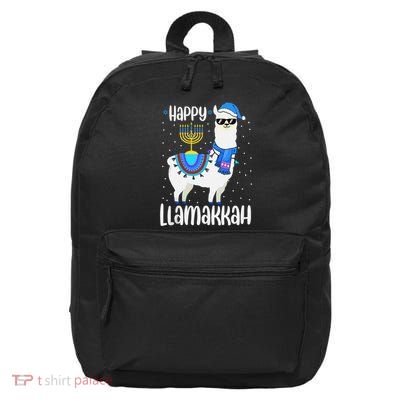 Christmas Happy Llamakah Squad Cute Alpaca Hanukkah  16 in Basic Backpack