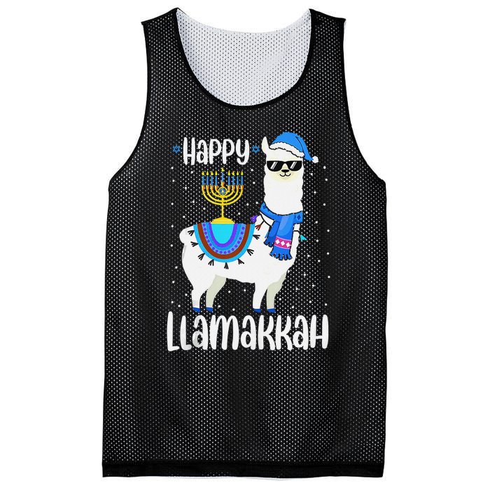 Christmas Happy Llamakah Squad Cute Alpaca Hanukkah  Mesh Reversible Basketball Jersey Tank