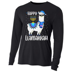 Christmas Happy Llamakah Squad Cute Alpaca Hanukkah  Cooling Performance Long Sleeve Crew