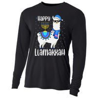 Christmas Happy Llamakah Squad Cute Alpaca Hanukkah  Cooling Performance Long Sleeve Crew