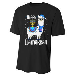 Christmas Happy Llamakah Squad Cute Alpaca Hanukkah  Performance Sprint T-Shirt