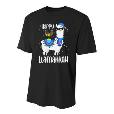 Christmas Happy Llamakah Squad Cute Alpaca Hanukkah  Youth Performance Sprint T-Shirt