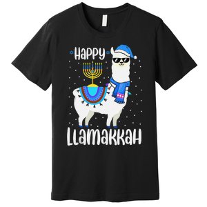 Christmas Happy Llamakah Squad Cute Alpaca Hanukkah  Premium T-Shirt