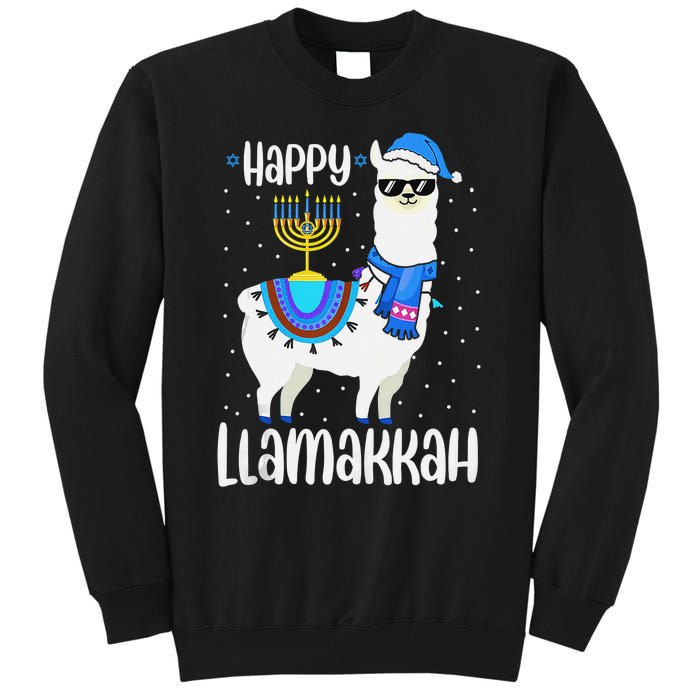 Christmas Happy Llamakah Squad Cute Alpaca Hanukkah  Tall Sweatshirt