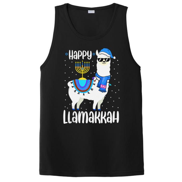 Christmas Happy Llamakah Squad Cute Alpaca Hanukkah  PosiCharge Competitor Tank