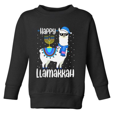 Christmas Happy Llamakah Squad Cute Alpaca Hanukkah  Toddler Sweatshirt