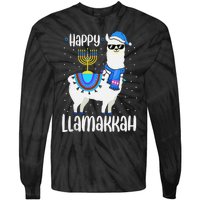 Christmas Happy Llamakah Squad Cute Alpaca Hanukkah  Tie-Dye Long Sleeve Shirt