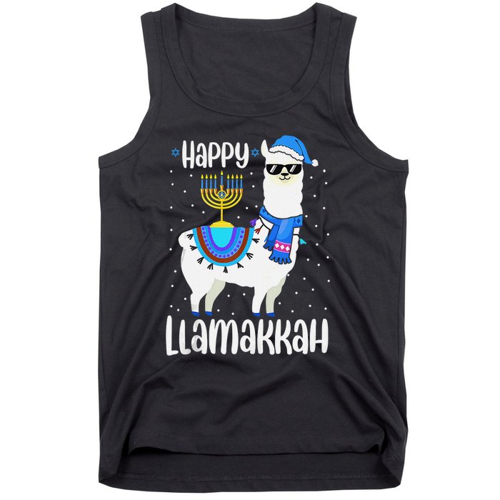 Christmas Happy Llamakah Squad Cute Alpaca Hanukkah  Tank Top