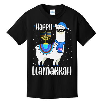 Christmas Happy Llamakah Squad Cute Alpaca Hanukkah  Kids T-Shirt