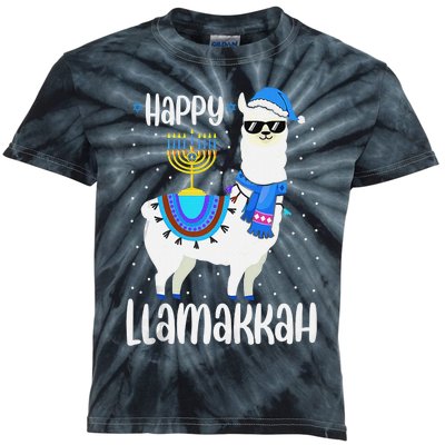 Christmas Happy Llamakah Squad Cute Alpaca Hanukkah  Kids Tie-Dye T-Shirt