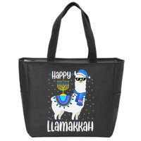 Christmas Happy Llamakah Squad Cute Alpaca Hanukkah  Zip Tote Bag