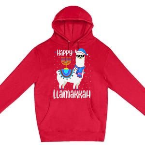 Christmas Happy Llamakah Squad Cute Alpaca Hanukkah  Premium Pullover Hoodie