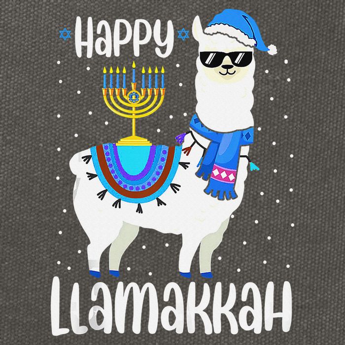 Christmas Happy Llamakah Squad Cute Alpaca Hanukkah  Cotton Canvas Backpack