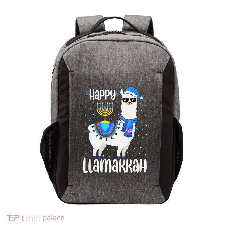 Christmas Happy Llamakah Squad Cute Alpaca Hanukkah  Vector Backpack