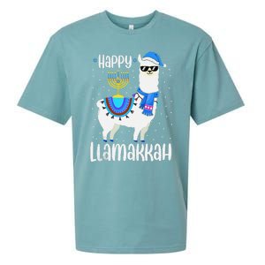 Christmas Happy Llamakah Squad Cute Alpaca Hanukkah  Sueded Cloud Jersey T-Shirt