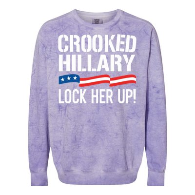 Crooked Hillary Lock Her Up Colorblast Crewneck Sweatshirt