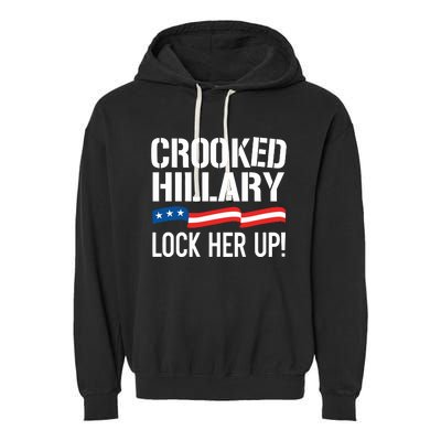 Crooked Hillary Lock Her Up Garment-Dyed Fleece Hoodie