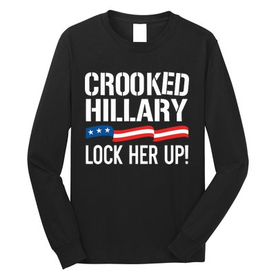 Crooked Hillary Lock Her Up Long Sleeve Shirt