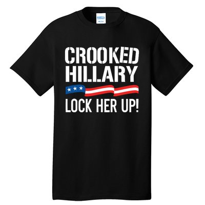 Crooked Hillary Lock Her Up Tall T-Shirt