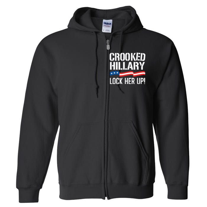 Crooked Hillary Lock Her Up Full Zip Hoodie