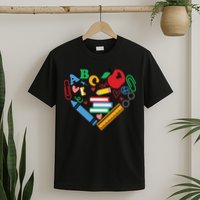 Cute Heart Love Back To School Supplies T-Shirt