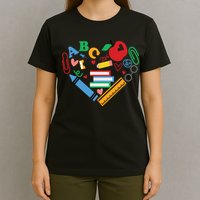 Cute Heart Love Back To School Supplies T-Shirt