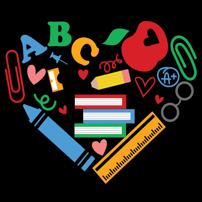 Cute Heart Love Back To School Supplies T-Shirt