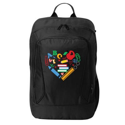 Cute Heart Love Back To School Supplies City Backpack