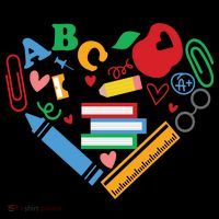 Cute Heart Love Back To School Supplies Button
